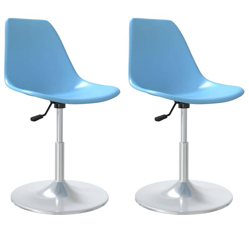 Foto van Vidaxl eetkamerstoelen 2 st draaibaar pp blauw