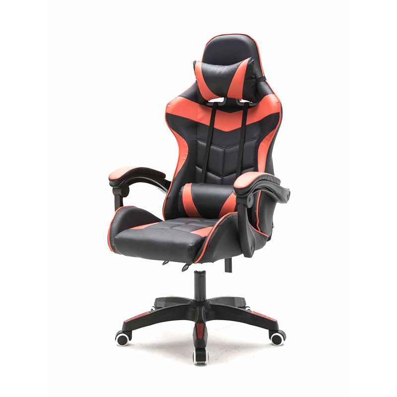 Foto van Gamestoel cyclone tieners - bureaustoel - racing gaming stoel - rood zwart