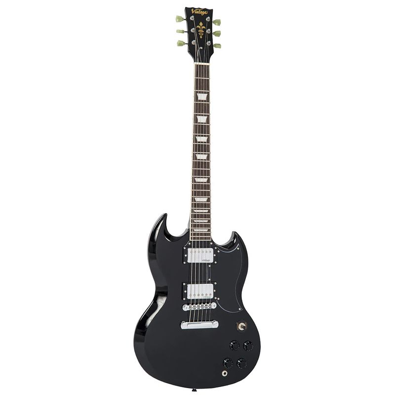 Foto van Vintage vs6b reissued boulevard black elektrische gitaar