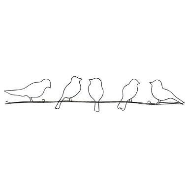 Foto van Wanddeco metal art birds - zwart - 12,5x60x0,5 cm - leen bakker