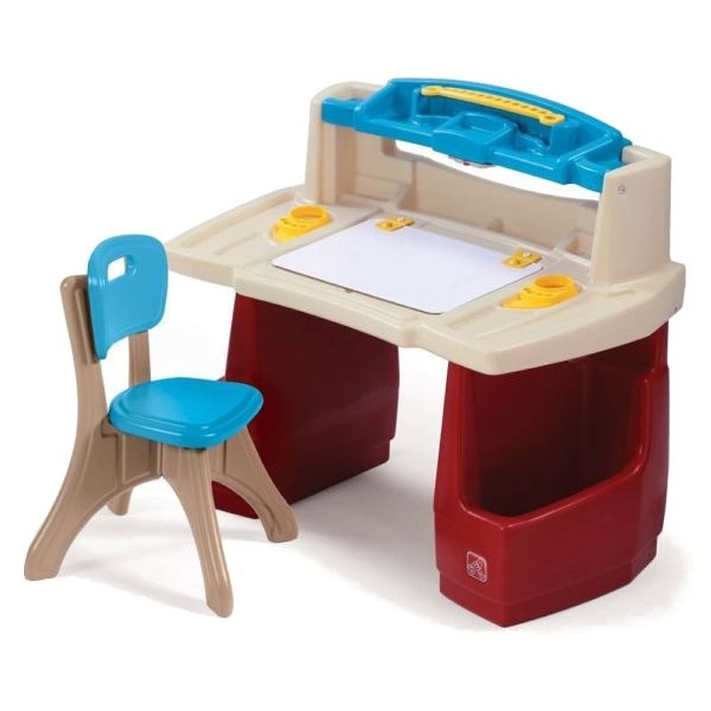 Foto van Step2 deluxe art master bureau met stoel voor kinderen kinder werkplek / kinderbureau met verlichting