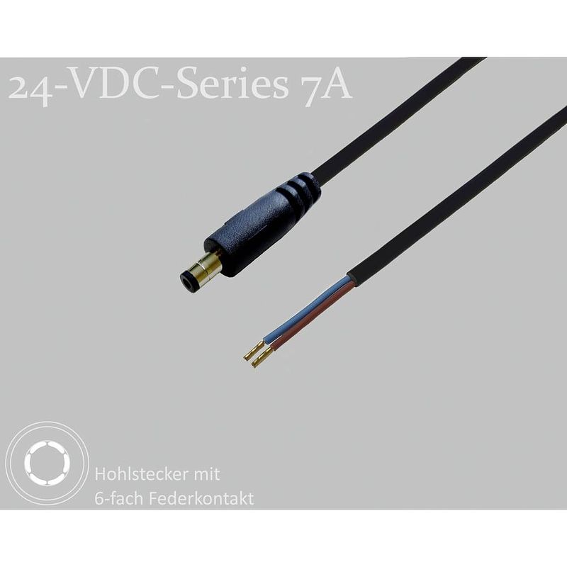 Foto van Bkl electronic dc-connector holle dc-stekker - adereindhulzen 5.5 mm 2.5 mm 1.5 m 1 stuk(s) single