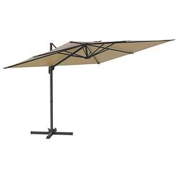 Foto van Vidaxl zweefparasol met aluminium paal 300x300 cm taupe