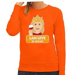 Foto van Oranje koningsdag sweater - lam leve de koning - maxima - dames l - feesttruien