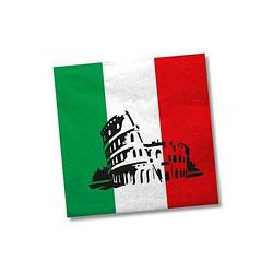 Foto van 100x italie landen vlag thema servetten 33 x 33 cm - feestservetten