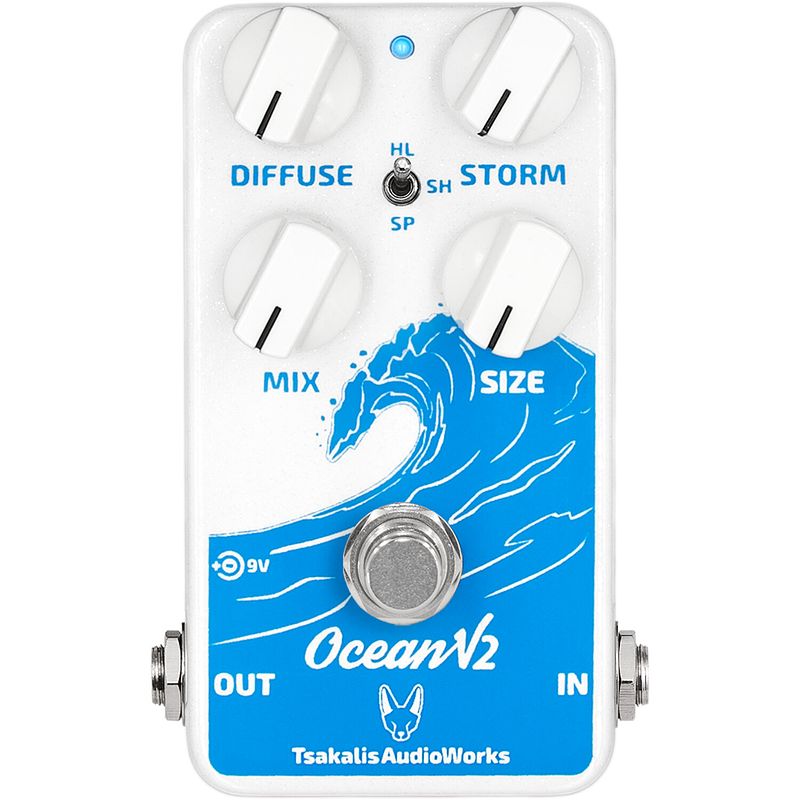 Foto van Tsakalis audioworks ocean v2 3 type reverb effectpedaal