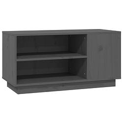 Foto van The living store stereokast - houten tv-kast - grijs - 80x35x40.5 cm