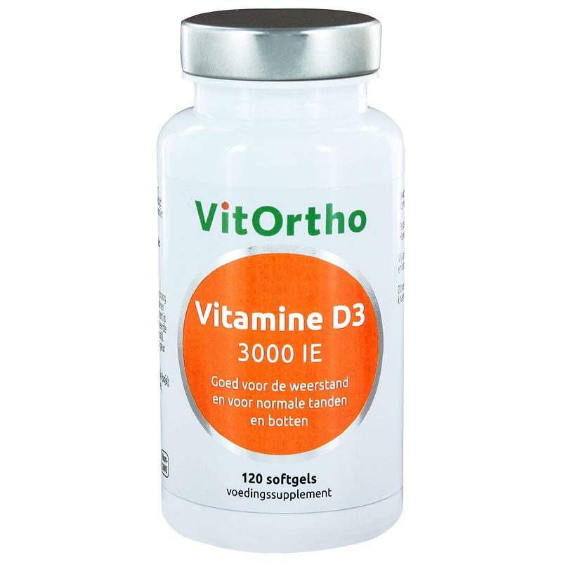 Foto van Vitortho vitamine d3 3000 ie softgels 120st