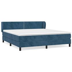 Foto van The living store boxspringbed - comfort - bed - 203 x 183 x 78/88 cm - donkerblauw