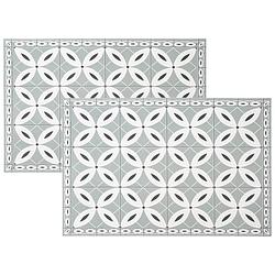 Foto van Set van 6x stuks placemats mozaiek grijs vinyl 45 x 30 cm - placemats