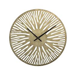 Foto van Ptmd derandi gold metal wall clock see through round