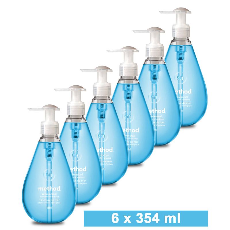 Foto van Method handzeep - sea minerals - voordeelverpakking 6 x 354 ml