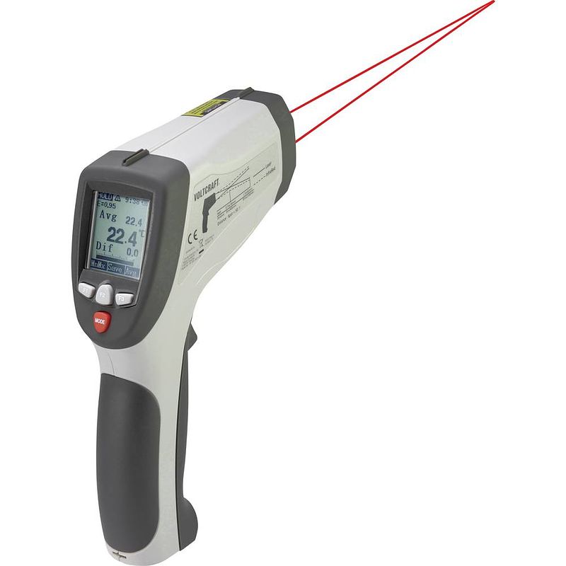 Foto van Voltcraft ir 1201-50d usb infrarood-thermometer optiek 50:1 -50 - 1200 °c pyrometer