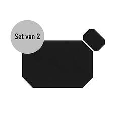Foto van Krumble placemat achthoekig + onderzetter - pu leder - zwart - set van 2