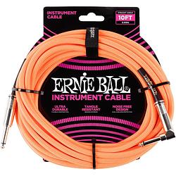 Foto van Ernie ball 6079 braided instrument cable, 3 meter, neon orange