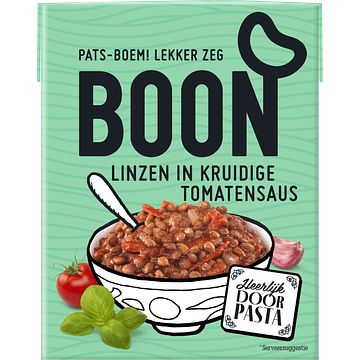 Foto van Boon linzen in kruidige tomatensaus 380g bij jumbo