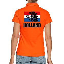 Foto van Oranje fan poloshirt / kleding holland met leeuw en vlag ek/ wk voor dames s - feestshirts