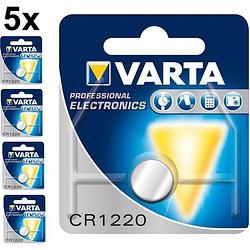 Foto van 5 stuks - varta professional electronics cr1220 6220 35mah 3v knoopcelbatterij