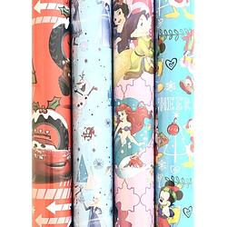 Foto van Disney assortiment kerstpapier cadeaupapier inpakpapier voor kerstmis ho615 - xxl 3 meter x 100 cm - 4 rollen