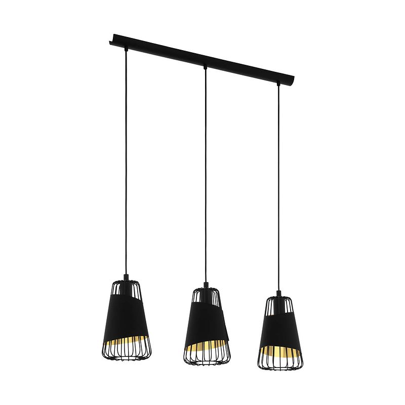 Foto van Eglo austell hanglamp - e27 - 76,5 cm - zwart/goud