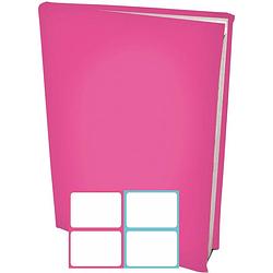 Foto van Rekbare boekenkaften a4 - roze - 12 stuks inclusief kleur labels