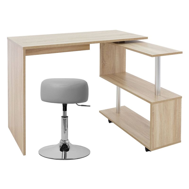 Foto van Bureau met vier wielen 150x88x75 cm wit mdf ml-design