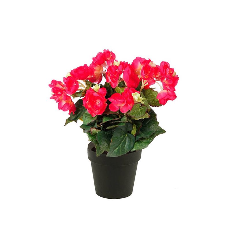 Foto van Begonia kunstplant roze 30cm