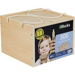 Foto van Bblocks bouwplankjes - blank - 500 plankjes in houten kist