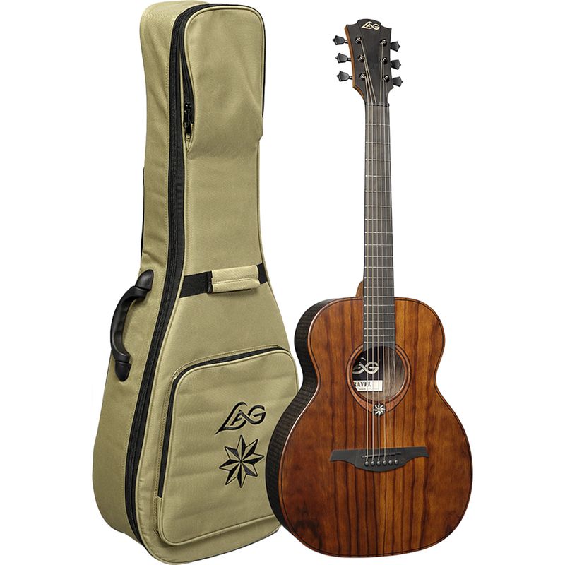 Foto van Lag guitars sauvage travel pale brankowood westerngitaar met gigbag