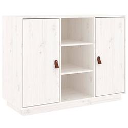 Foto van Vidaxl dressoir 100x40x75 cm massief grenenhout wit