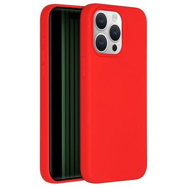 Foto van Accezz liquid silicone backcover met magsafe iphone 15 pro max telefoonhoesje rood