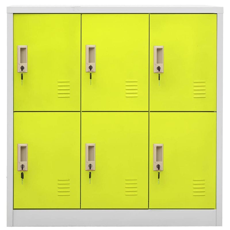 Foto van The living store lockerkast staal - 90 x 45 x 92.5 cm - lichtgrijs-groen