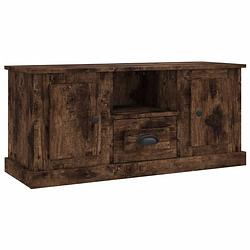 Foto van The living store tv-meubel s tv-meubels - 100 x 35.5 x 45 cm - gerookt eiken