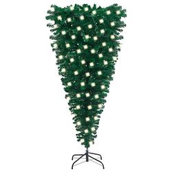 Foto van Vidaxl kunstkerstboom ondersteboven met led's 120 cm groen