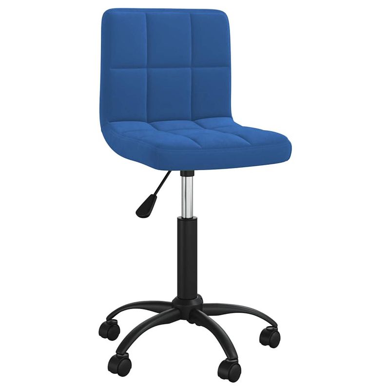 Foto van The living store eetkamerstoelen - blauw fluweel - 40 x 47 x (76 - 87.5) cm - draaibaar - 6 stoelen