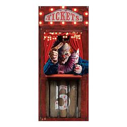 Foto van Fiestas horror deur scenesetter/deurposter - horrorclown/circus - halloween thema versiering - 180 x 80 cm - feestdeurde