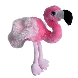 Foto van Wild republic knuffel flamingo junior 18 cm pluche roze/zwart