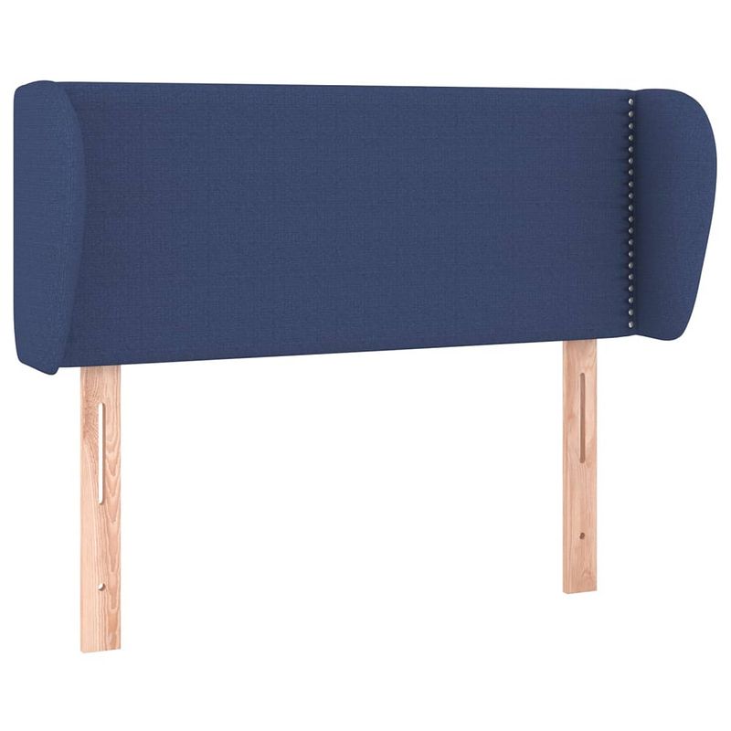 Foto van The living store hoofdeind classic - blauw - 93 x 23 x 78/88 cm - verstelbare hoogte - ademend - duurzaam