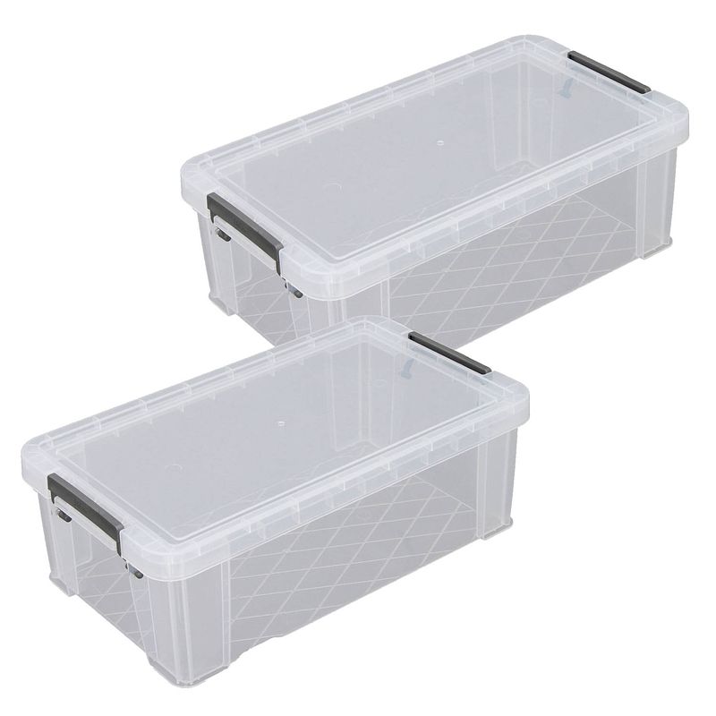 Foto van Allstore opbergbox - 2x stuks - 5,8 liter - transparant - 35 x 19 x 12 cm - opbergbox