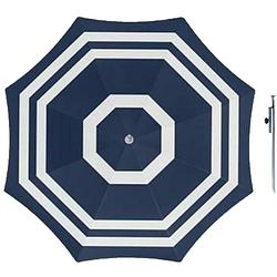 Foto van Parasol - blauw/wit - d120 cm - incl. draagtas - parasolharing - 49 cm - parasols