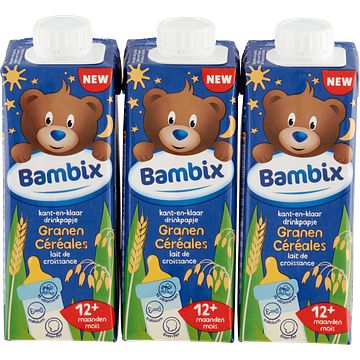 Foto van Bambix drinkpap granen vanaf 12 maanden 3x250ml bij jumbo