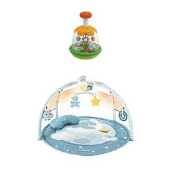 Foto van Chicco bundel - speelkleed - babygym kleurenplezier - blauw & speelfigurenset - magische draaitol