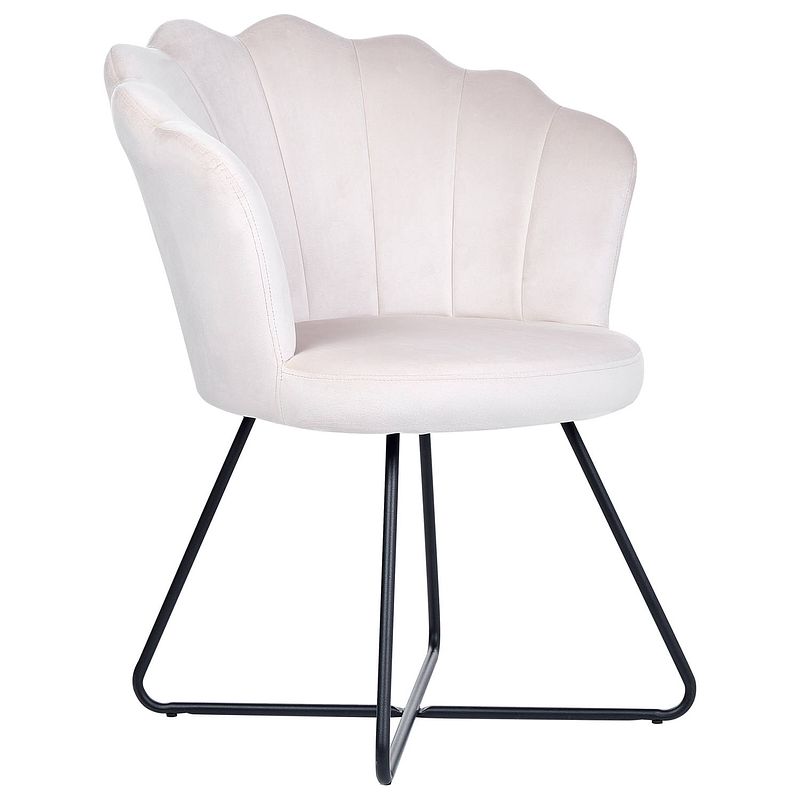 Foto van Beliani lovelock - fauteuil-beige-fluweel