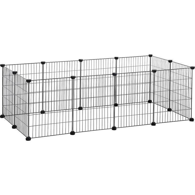 Foto van Metalen kooi voor kleine dieren - hok voor cavia's en konijnen - 143 x 73 x 46 cm