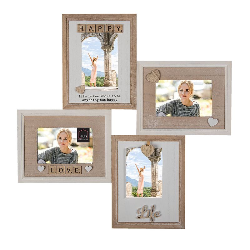 Foto van Haes deco - multi fotolijst 10x15 bruin, formaat 54x2x54 cm - farm living