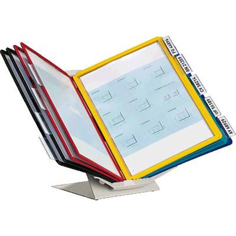 Foto van Durable standaard voor bureaustandaard vario® pro 10 - 5579 zwart, rood, geel, groen, donkerblauw din a4 aantal meegeleverde displaypanels 10