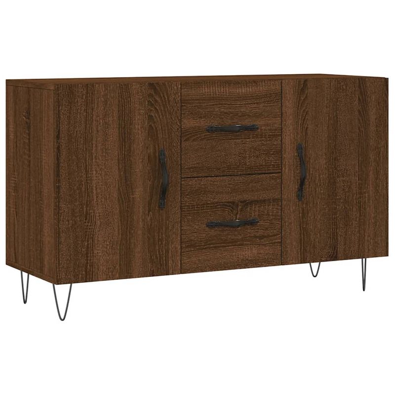 Foto van Vidaxl dressoir 100x36x60 cm bewerkt hout bruineikenkleurig