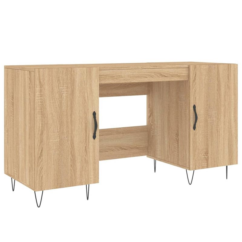 Foto van Vidaxl bureau 140x50x75 cm bewerkt hout sonoma eikenkleurig