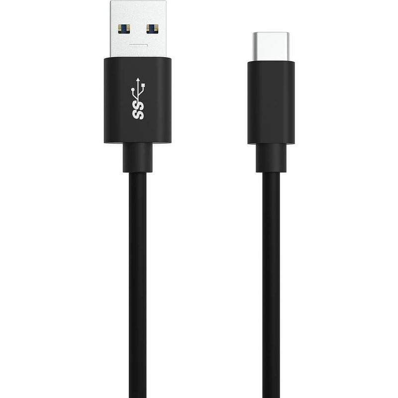 Foto van Ansmann usb-kabel usb 3.2 gen1 (usb 3.0 / usb 3.1 gen1) usb-a stekker, usb-c stekker 1.20 m zwart aluminium-stekker, tpe-mantel, stekker past op beide manieren