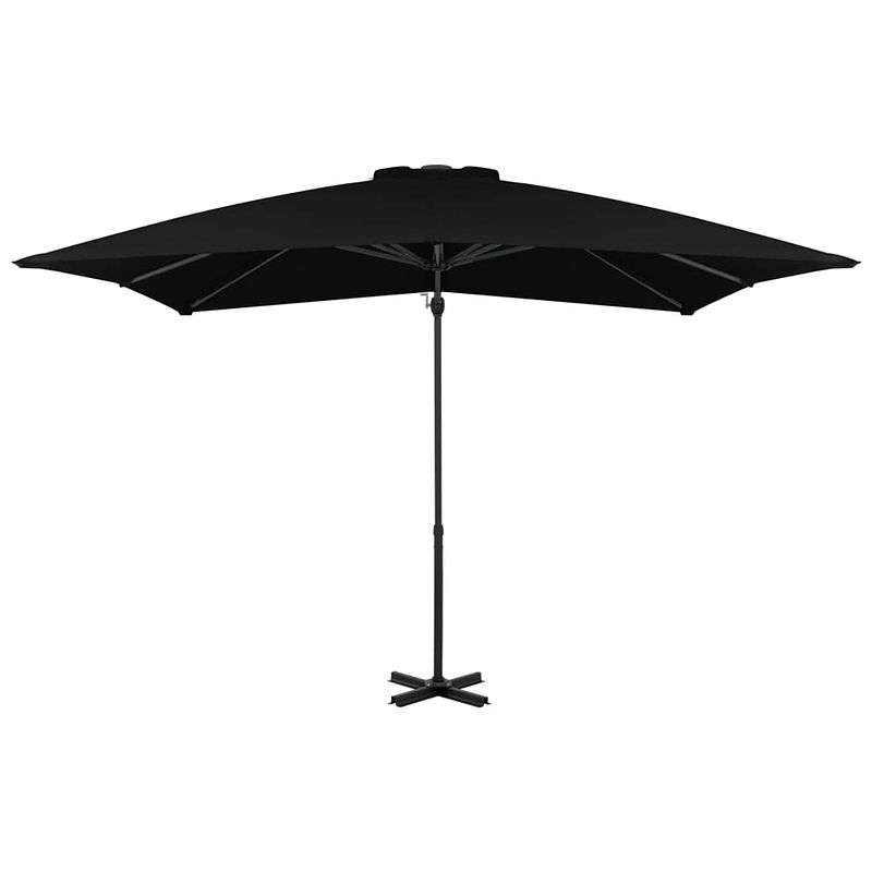 Foto van The living store hangende parasol - zwart - 250 x 250 x 230 cm - uv-beschermend polyester